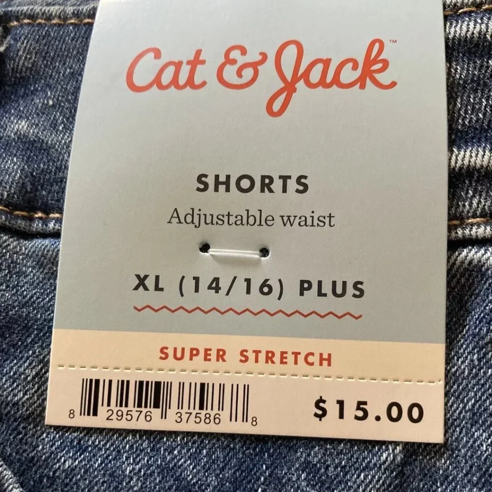 NWT Cat & Jack Rainbow Jean Shorts XL 14-16